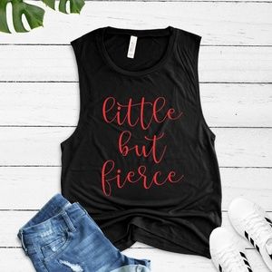 LITTLE BUT FIERCE WORKOUT FITNESS MUSCLE TANK TEE